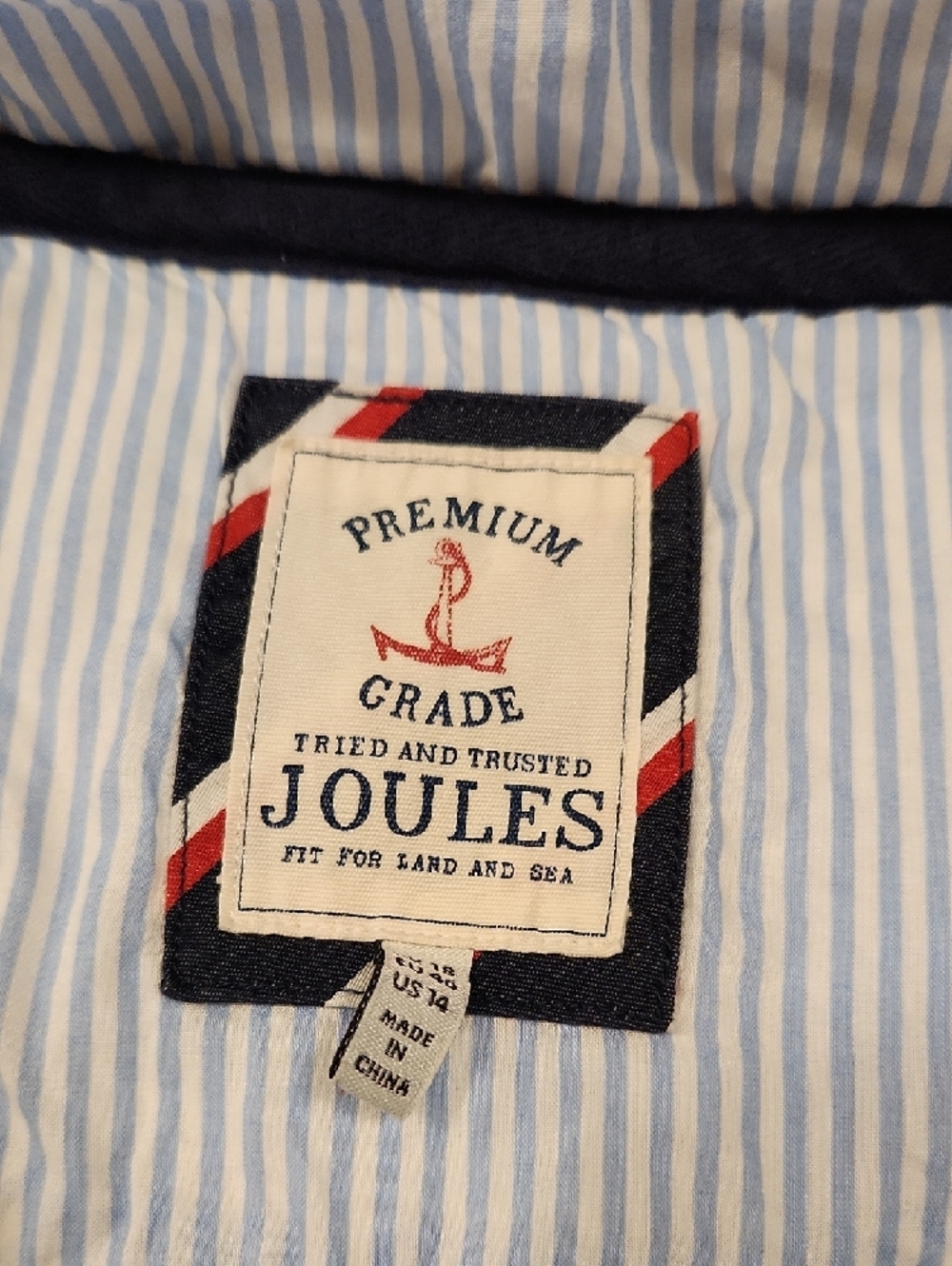Joules Striped Shirt with Nautical Patch - Light Blue & White - Picture 2 of 4